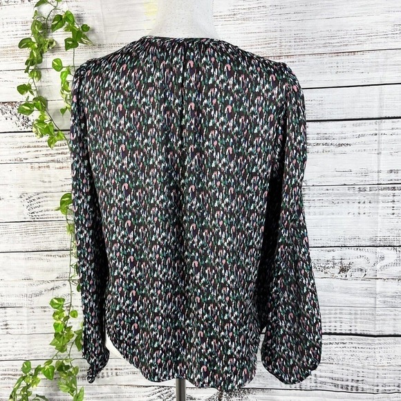 Banana Republic Blouse Top size Small Blue Pink Green Lagenlook Peasant Modest - Picture 11 of 12